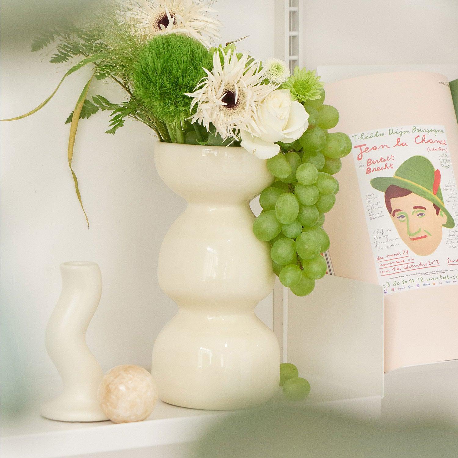 SRM - Cream Wave Handcrafted Ceramic Vase-Furnishings- A Bit Sleepy | Homedecor Concept Store
