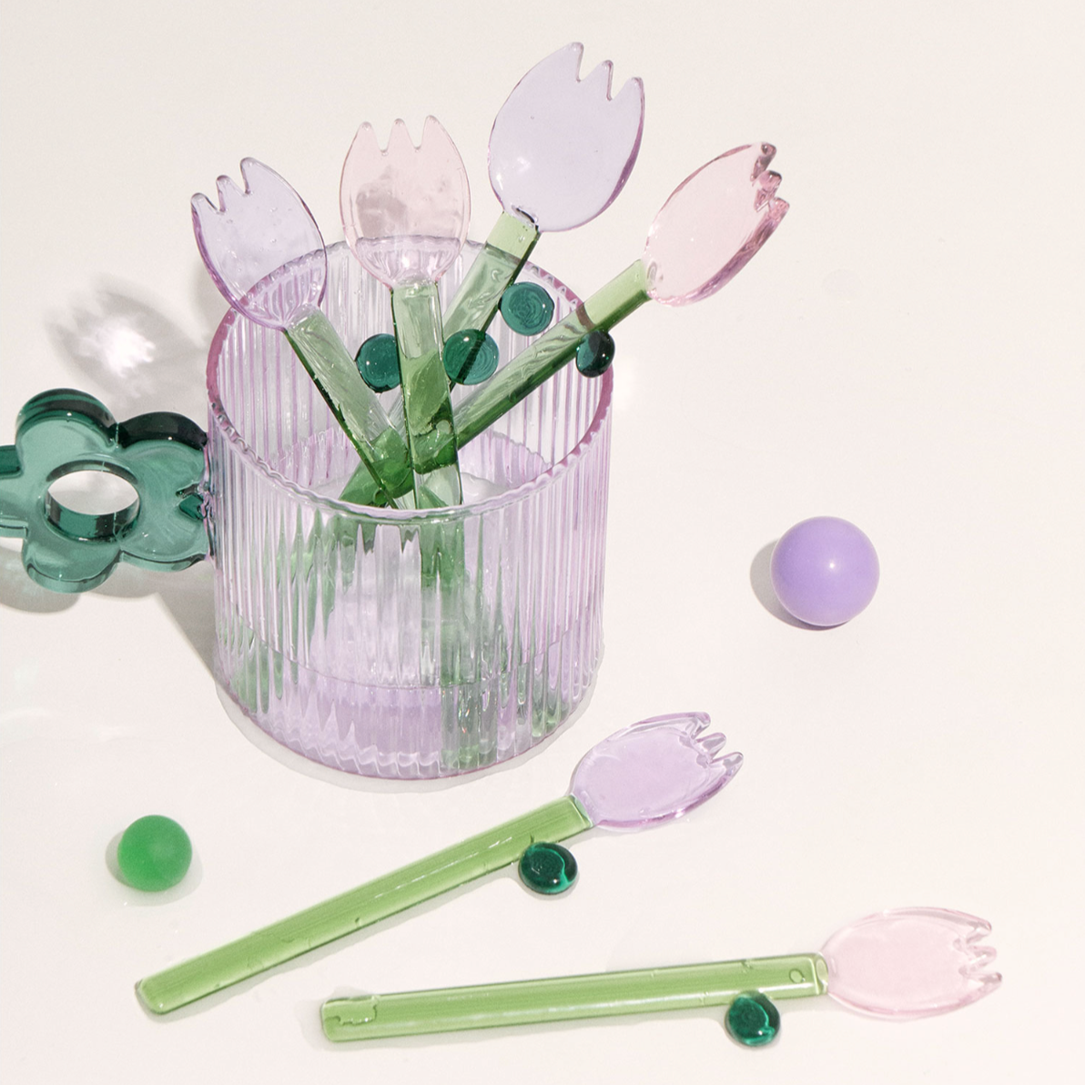 SRM - Handcrafted Stained Glass Flower Stir Spoon-Drinkware- A Bit Sleepy | Homedecor Concept Store