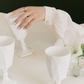 SRM - Midcentury White Jade Sculptured Wine Goblet-Drinkware- A Bit Sleepy | Homedecor Concept Store