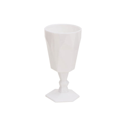 SRM - Midcentury White Jade Sculptured Wine Goblet-Drinkware- A Bit Sleepy | Homedecor Concept Store